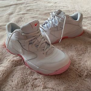 Pink and White Nike Court Lite 2